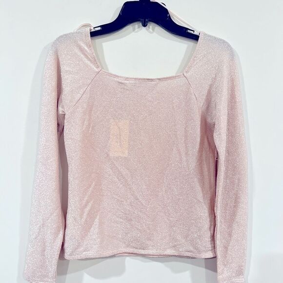 New Calvin Klein Jeans Square-Neck Shimmer Top, shirt, top, long sleeve size S - Picture 5 of 9